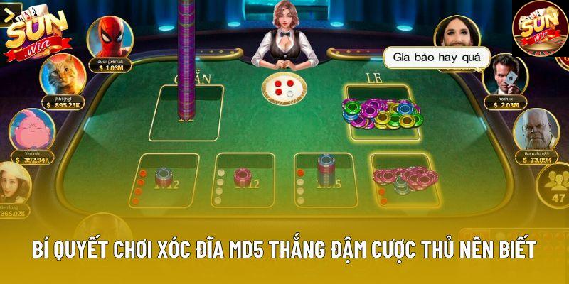 Bí quyết chơi xóc đĩa MD5 thắng đậm cược thủ nên biết Bí quyết chơi xóc đĩa MD5 thắng đậm cược thủ nên biết