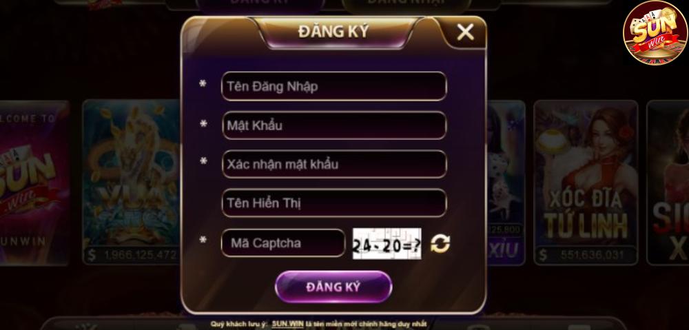 Hướng Dẫn Đăng Ký Tài Khoản Sunwin